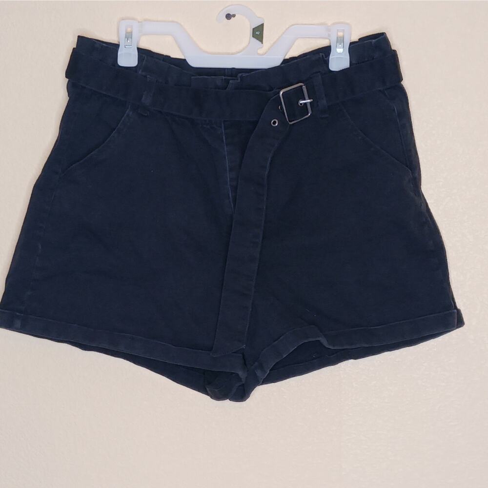 No Boundaries Shorts Womens Juniors 2XL 19 Black Paperbag Waist Cuffed High Rise